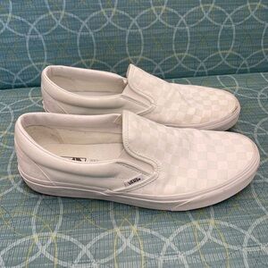 Vans Classic White Checkered Slip-Ons Men’s Size 12